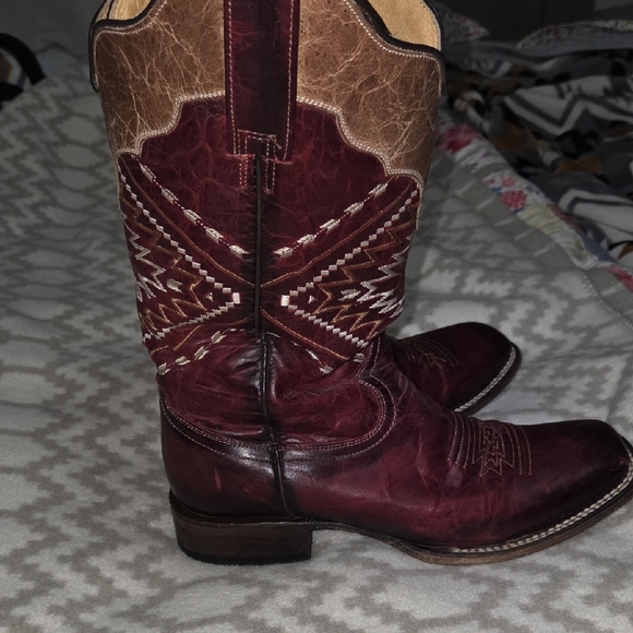 Roper Tan Leather Cowboy Boots - Picture 9 of 10